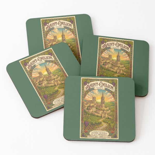 Item preview, Saint-Émilion Art Nouveau Poster designed and sold by travelwitheric.