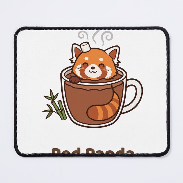 Item preview, Red Panda Cocoa Club, Red Panda Soaking in a Cocoa Mug with a Marshmallow designed and sold by ElicitaDesign.