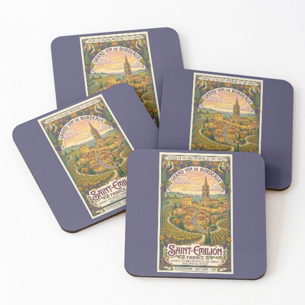 Item preview, Saint-Émilion Art Nouveau Poster designed and sold by travelwitheric.