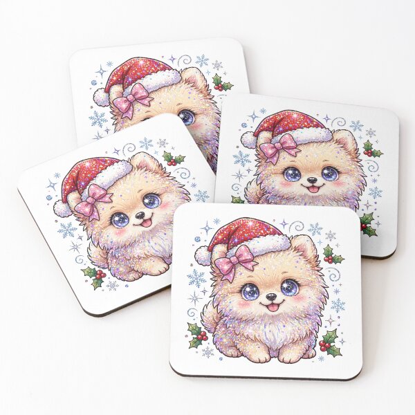 Item preview, Cute Glitter Pomeranian Christmas Puppy designed and sold by Sofia art shop.