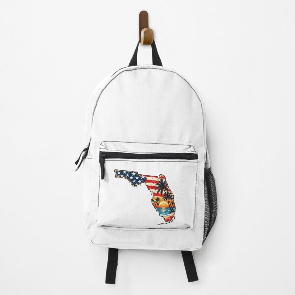 Item preview, Florida Vintage State Map – Retro American Flag, Tropical Palm Trees & Sunset designed and sold by Paper Drip.