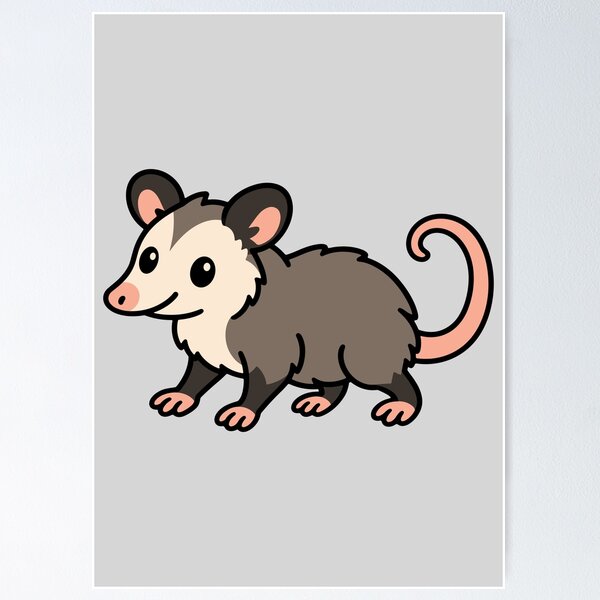 Item preview, Cute Cartoon Opossum designed and sold by WildlifeDoodle.