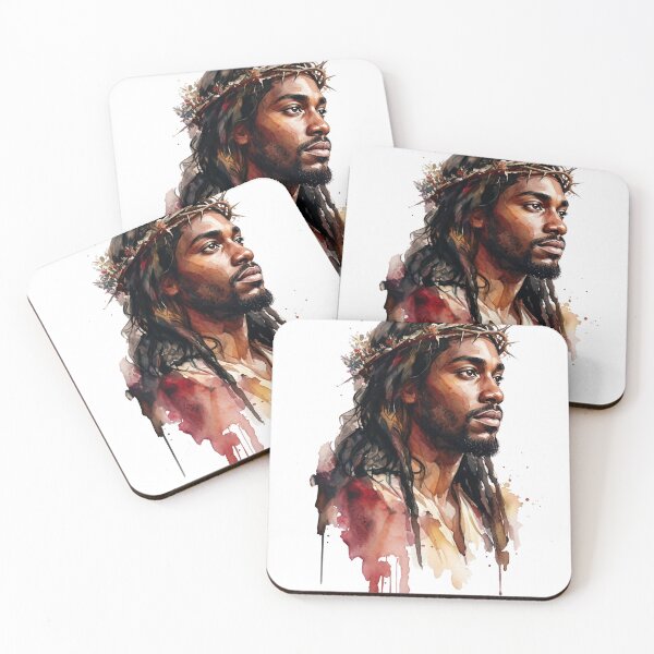 Item preview, Black Jesus Watercolor Crown of Thorns Portrait designed and sold by The Everlasting Promise.