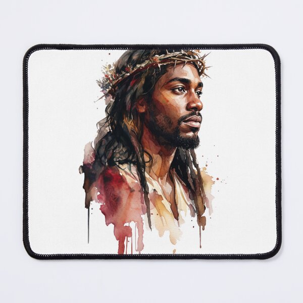 Item preview, Black Jesus Watercolor Crown of Thorns Portrait designed and sold by The Everlasting Promise.