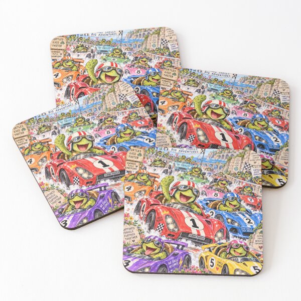 Item preview, Turtle Race Cars Big Adventures Fun Pattern designed and sold by Imaginarium of Chaos falcon88 .