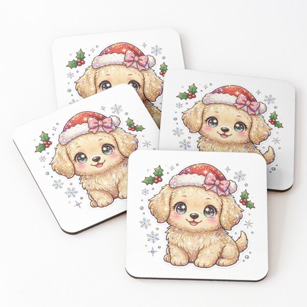 Item preview, Cute Glitter Golden Retriever Christmas Puppy designed and sold by Sofia art shop.
