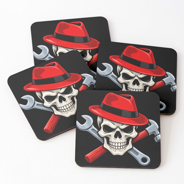 Item preview, Rebellious Red Hat Linux Engineer Skull designed and sold by AngelusH.