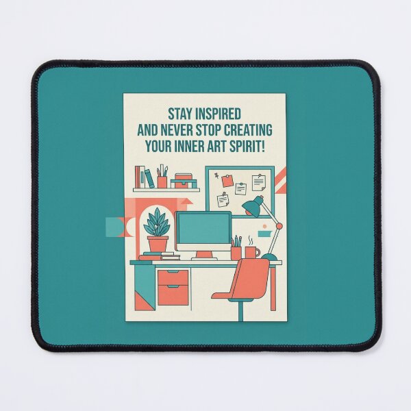 Item preview, Stay Inspired Never Stop Creating Art Spirit Workspace designed and sold by Giulivo Store Graphic.