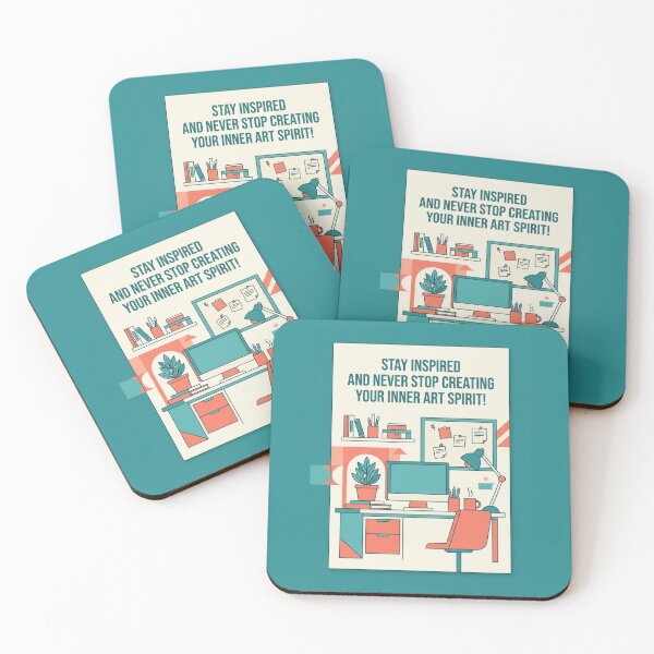 Item preview, Stay Inspired Never Stop Creating Art Spirit Workspace designed and sold by Giulivo Store Graphic.