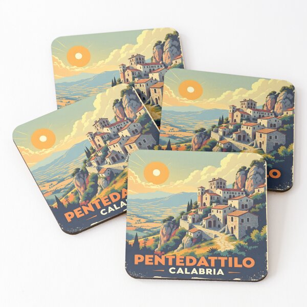 Item preview, Pentedattilo Calabria – Dramatic Vintage Italian Travel Poster designed and sold by LSVart.