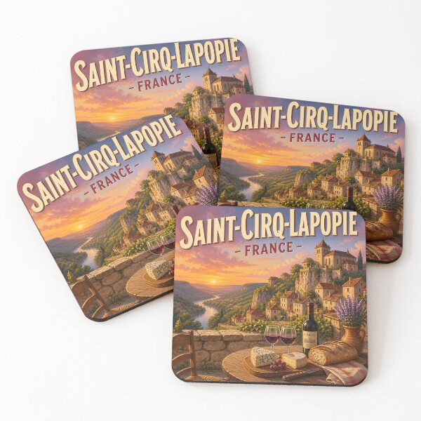 Item preview, Saint-Cirq-Lapopie France – Painterly Vintage Travel Art designed and sold by LSVart.