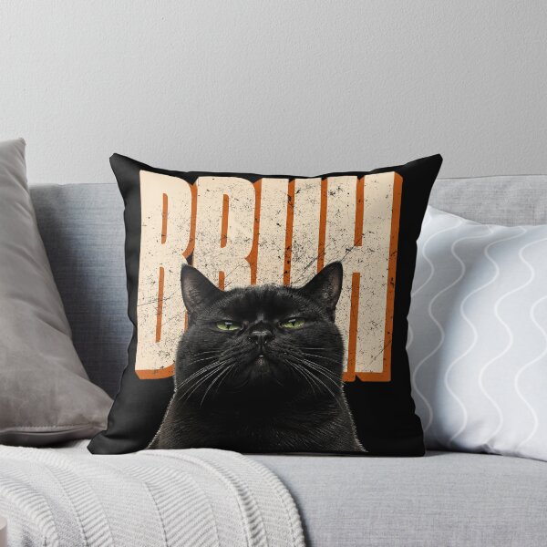 Item preview, Bruh Cat Funny Retro Black Cat Unamused Meme designed and sold by RoyesButler.