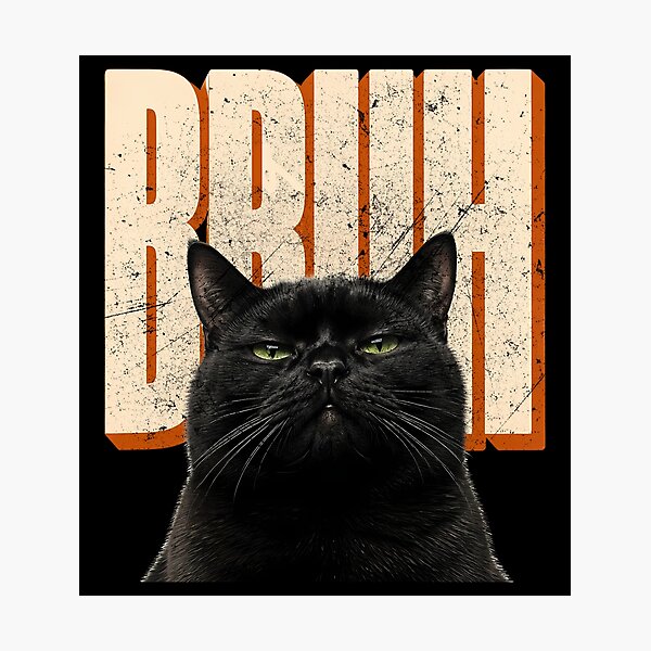 Item preview, Bruh Cat Funny Retro Black Cat Unamused Meme designed and sold by RoyesButler.