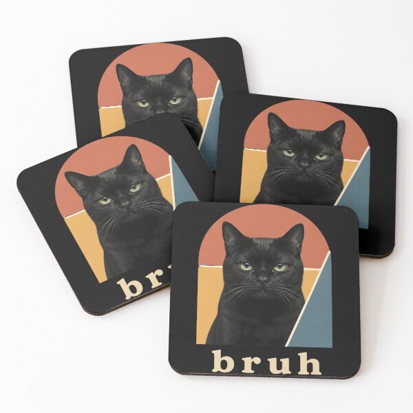 Item preview, Bruh Black Cat Vintage Retro Sunset Meme designed and sold by RoyesButler.