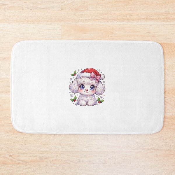 Item preview, Cute Glitter Poodle Christmas Puppy White designed and sold by Sofia art shop.