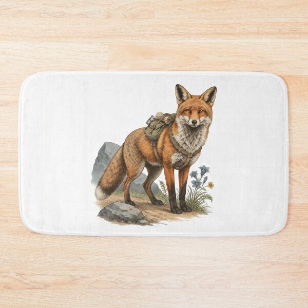 Item preview, Adventure Fox With Backpack Hiking Nature Art designed and sold by No Excuses Supply.