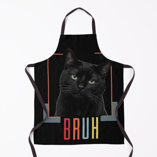 Item preview, Bruh Black Cat Framed Modern Retro Meme designed and sold by LiviuGligoros.