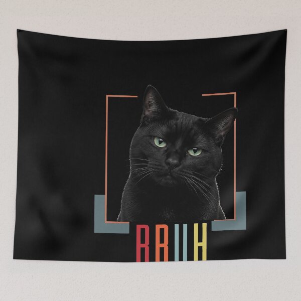 Item preview, Bruh Black Cat Framed Modern Retro Meme designed and sold by LiviuGligoros.