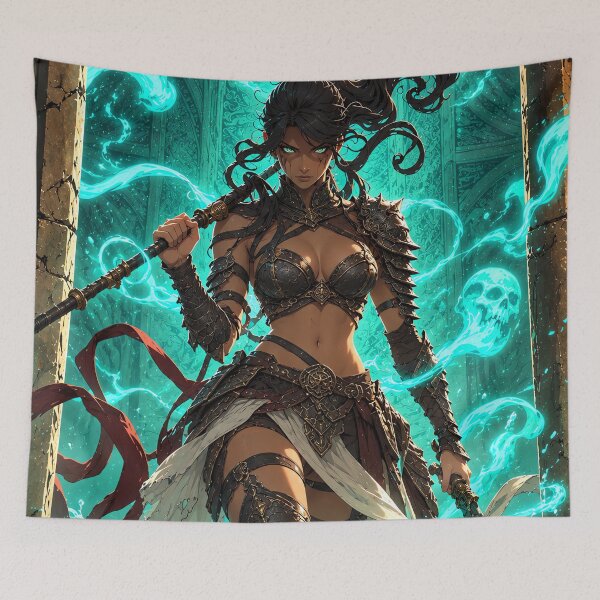 Item preview, Emerald Wraith – Dark Fantasy Warrior Queen designed and sold by Curio Meridian.