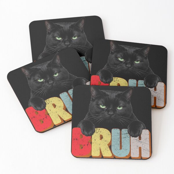 Item preview, Bruh Black Cat Funny 70s Retro Font Meme designed and sold by LiviuGligoros.