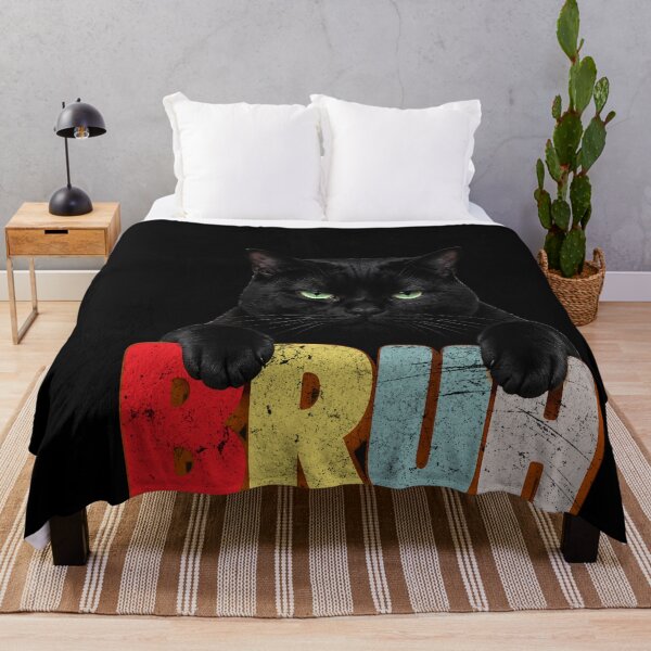 Item preview, Bruh Black Cat Funny 70s Retro Font Meme designed and sold by LiviuGligoros.