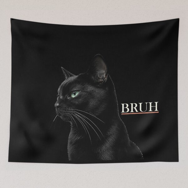 Item preview, Bruh Black Cat Profile Side Eye Funny Meme designed and sold by LiviuGligoros.