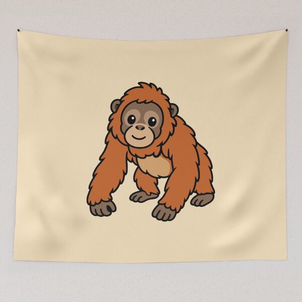 Item preview, Cute Cartoon Orangutan designed and sold by WildlifeDoodle.