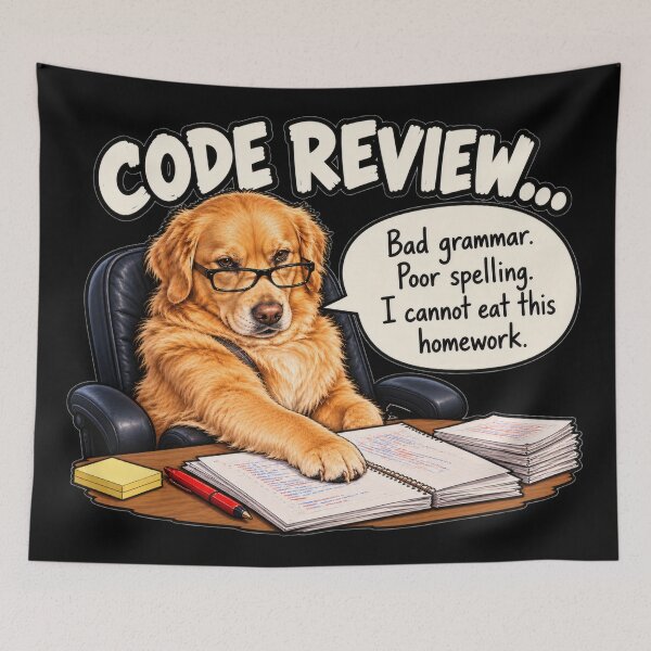 Item preview, Funny Dog Developer Code Review Digital Artwork designed and sold by AngelusH.
