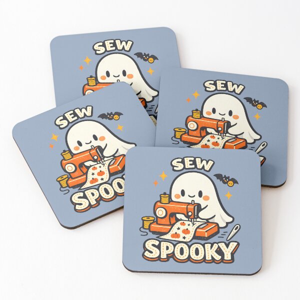 Item preview, Sew Spooky – Cute Halloween Ghost Sewing Machine designed and sold by  MAD's Recreation Studio.