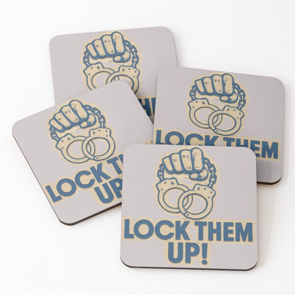 Item preview, Lock Them Up! – Handcuffs | Bold Statement Text Art designed and sold by 22k Lab Studio.