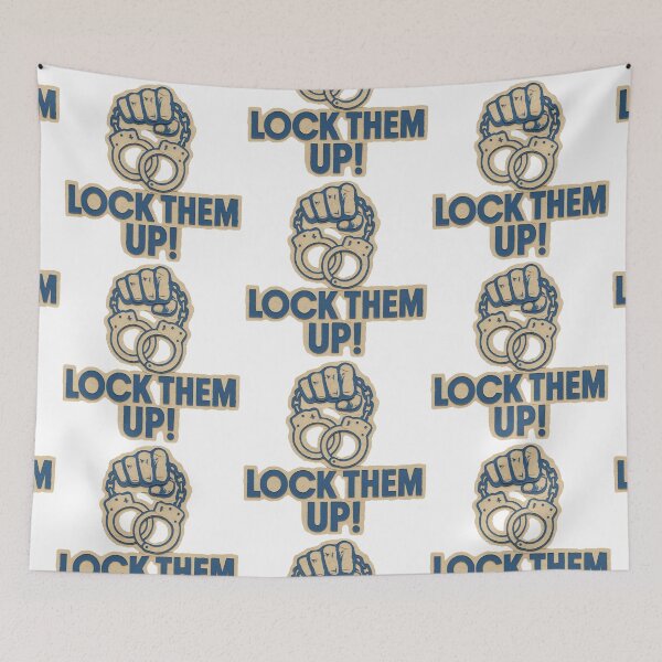 Item preview, Lock Them Up! – Handcuffs | Bold Statement Text Art designed and sold by 22k Lab Studio.