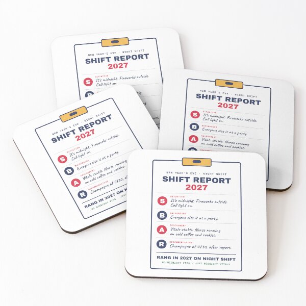 Item preview, Nurse New Years Eve 2027 SBAR Shift Report designed and sold by Inside Joke Studio.