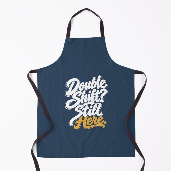Item preview, Double Shift Still Here – Funny Nurse T-Shirt Navy Gold Script RN Night Shift designed and sold by KiwyStudio.