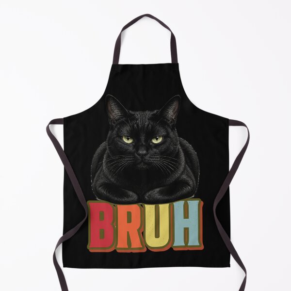 Item preview, Bruh Black Cat Front Portrait 70s Groovy Meme designed and sold by BernoNickel.
