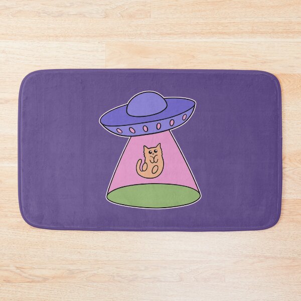 Item preview, Orange Cat Getting Abducted by Alien Space Ship Halloween designed and sold by Sollomio.
