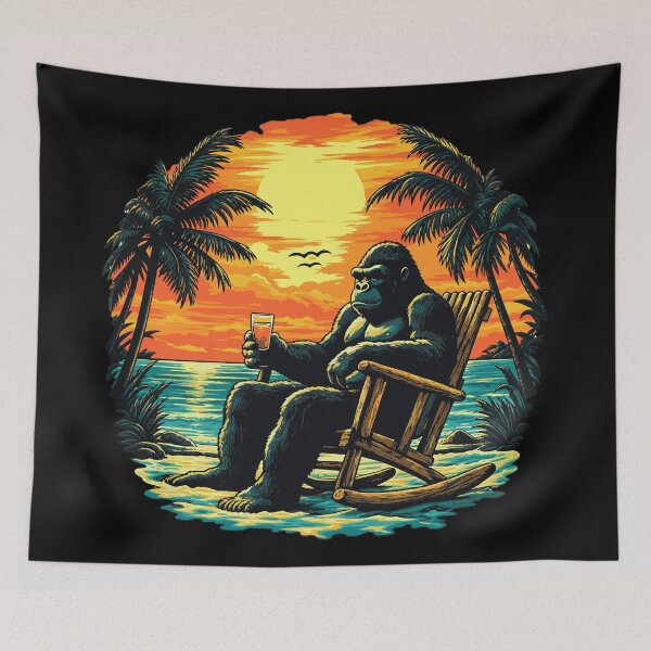 Item preview, Contemplative Gorilla Tropical Sunset  designed and sold by ClubVacay.