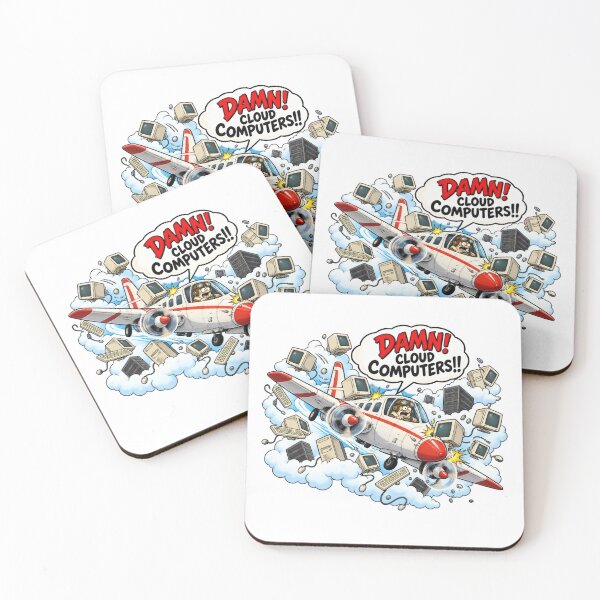 Item preview, Humorous Cloud Computing Airplane Digital Illustration designed and sold by AngelusH.