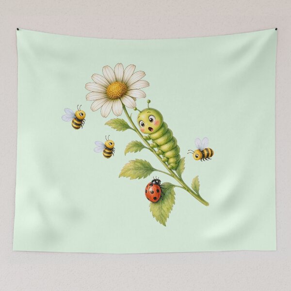 Item preview, Cute garden friends with caterpillar and bees designed and sold by design-rebell.