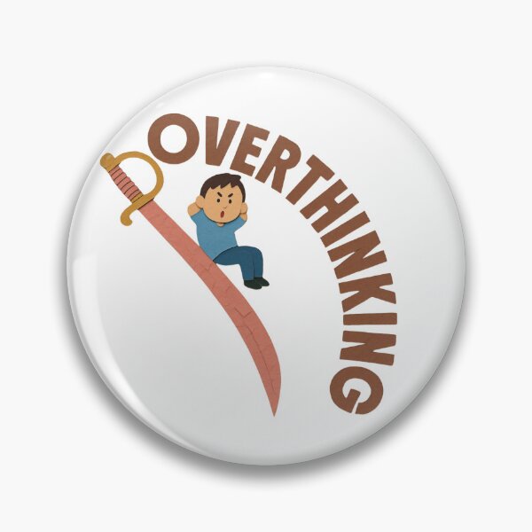 Item preview, Overthinking – A Painful Ride | Dark Humor Illustration designed and sold by 22k Lab Studio.