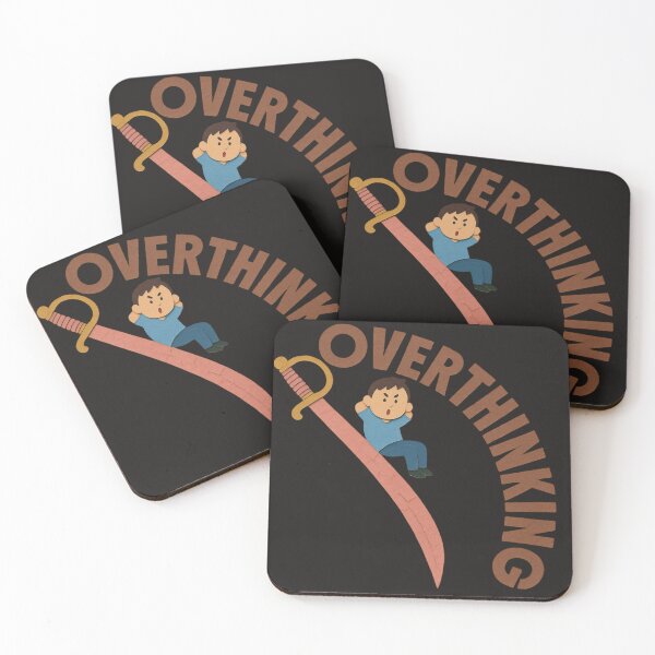 Item preview, Overthinking – A Painful Ride | Dark Humor Illustration designed and sold by 22k Lab Studio.
