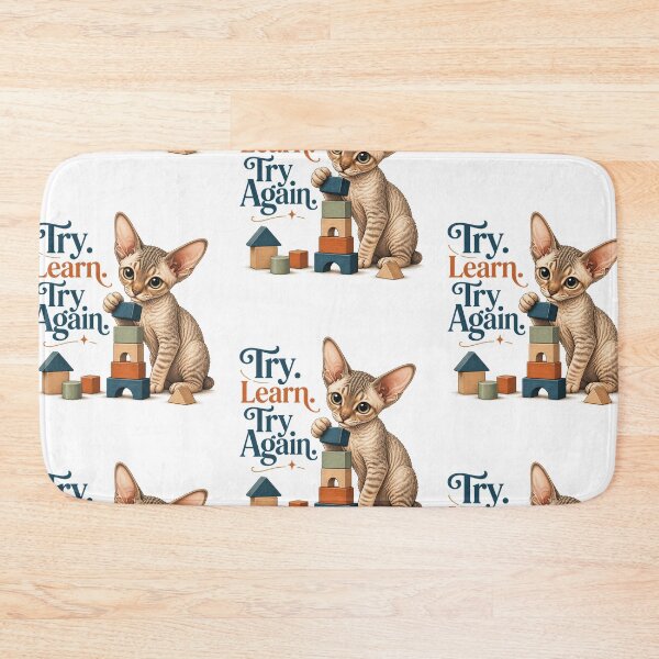 Item preview, Devon Rex Cat – Try. Learn. Try Again. designed and sold by PurrBloom Studio.