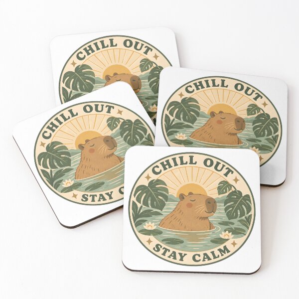Item preview, Capybara Chill Out Retro Emblem Cute Animal Aesthetic designed and sold by DoceVaga.