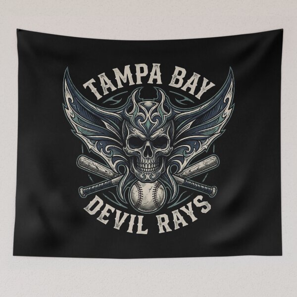Item preview, Tampa Bay Rays Devil Ray Skull Baseball designed and sold by Etch-art.
