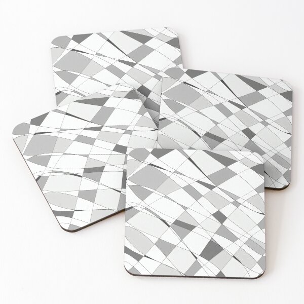 Item preview, Monochrome Fluid Line Abstract Curved Pattern designed and sold by Vivid Illusions.