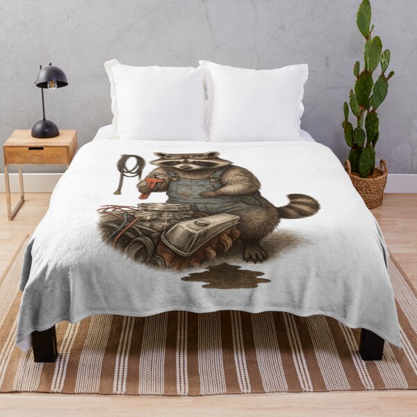 Item preview, Funny Raccoon Mechanic Fixing Car Engine designed and sold by No Excuses Supply.