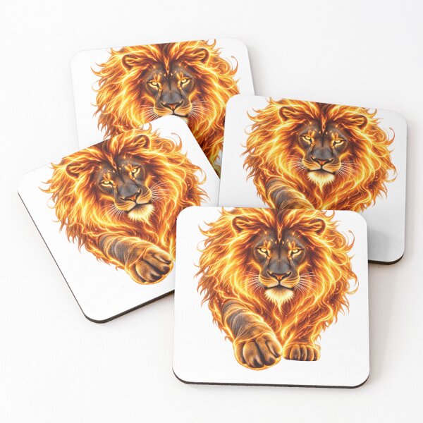 Item preview, Fiery Golden Lion Fantasy Art designed and sold by Wiamprint.