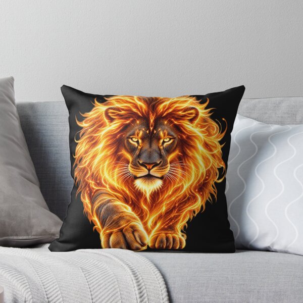 Item preview, Fiery Golden Lion Fantasy Art designed and sold by Wiamprint.
