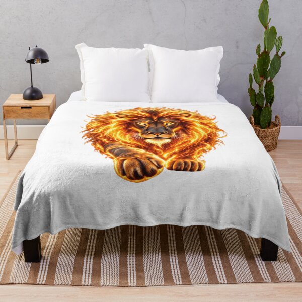 Item preview, Fiery Golden Lion Fantasy Art designed and sold by Wiamprint.