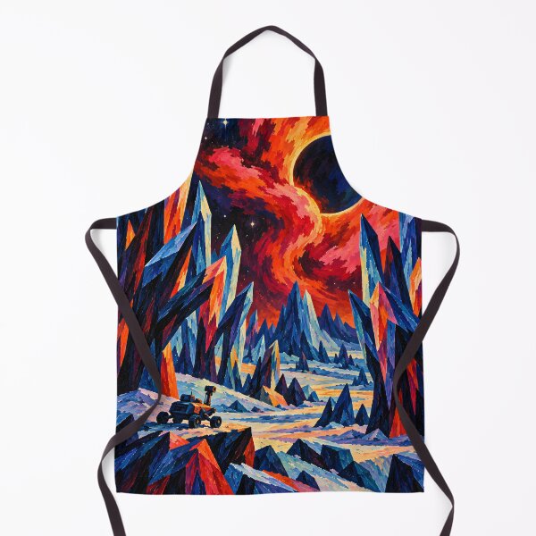 Item preview, Fiery Alien Eclipse Landscape with Space Rover designed and sold by Amalia Gutyz.