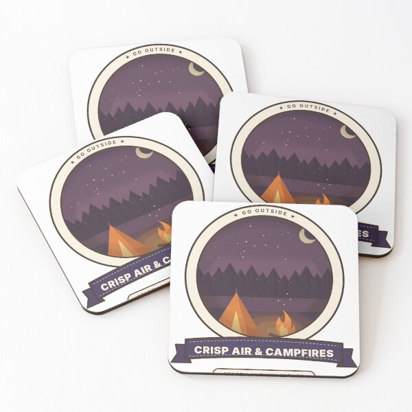 Item preview, Crisp Air and Campfires Autumn Camping Badge designed and sold by kassimis.